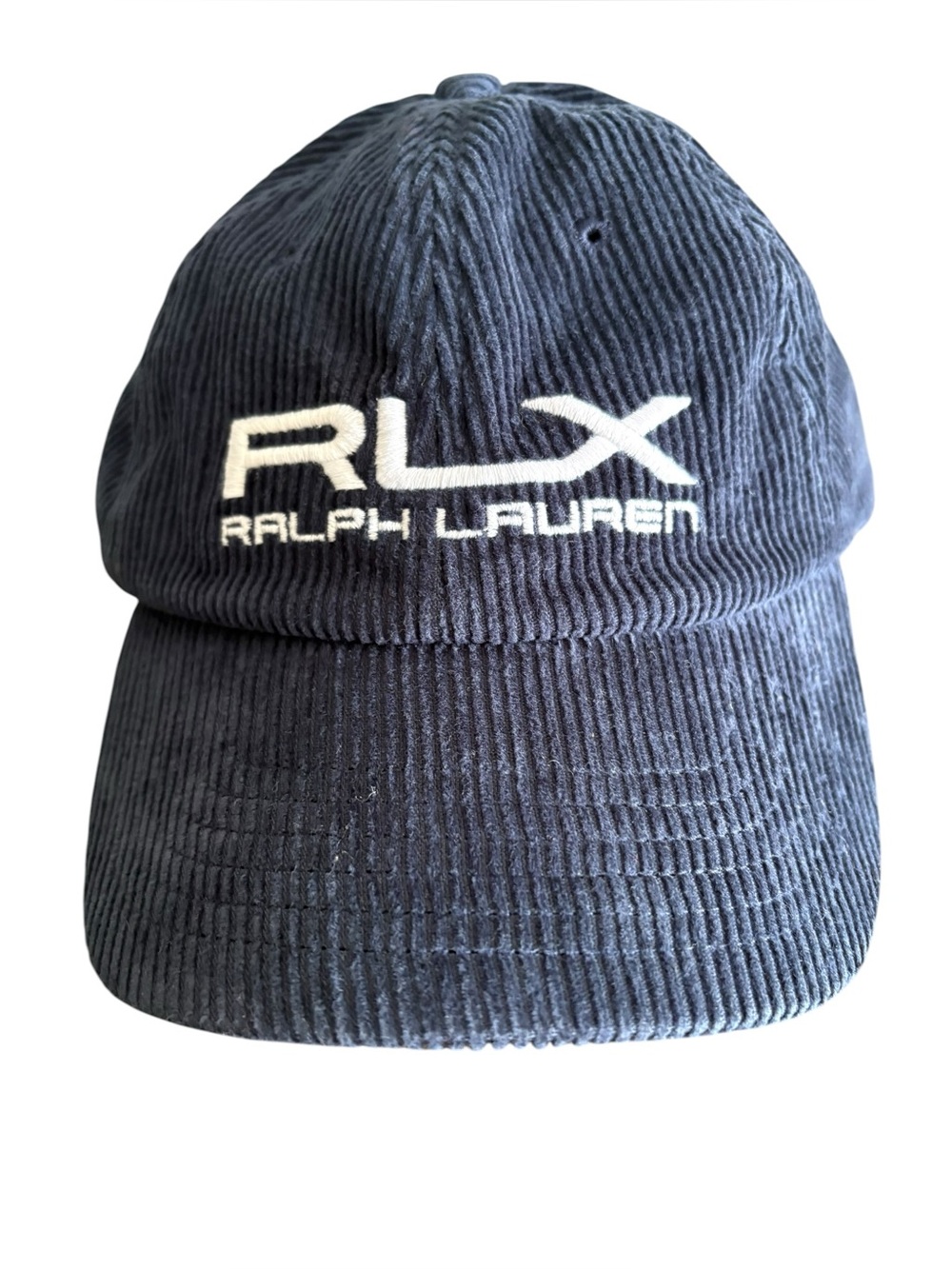 Men’s Ralph Lauren RLX Series Navy Blue Corduroy Cap Adjustable Back Strap OS